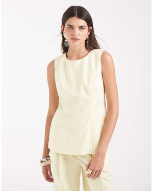 Object Mouwloze Peplumtop Co-Ord - Wit