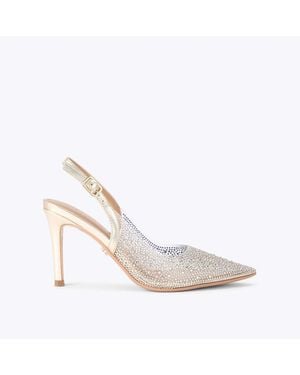 Carvela Kurt Geiger Positano Vinyl Sling Back Heeled Shoes - White