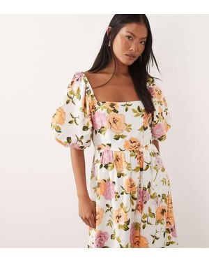 Vila Volume Sleeve Tiered Maxi Dress - Brown