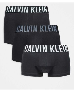 Calvin Klein Intense Power 3 Pack Cotton Trunks - Black