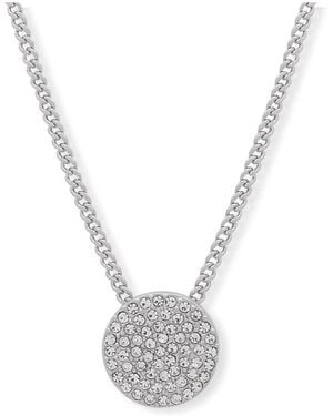 DKNY Tone Pavé Disc Pendant - Metallic