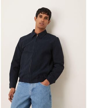 SELECTED Zip Up Jacket With Collar - Blue