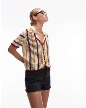 TOPSHOP Denim A-line Shorts - White