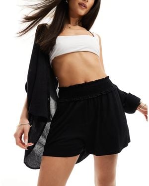 ASOS Shirred Waist Flippy Shorts - Black