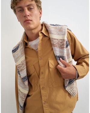 TOPMAN Oversized Fit Utility Shirt - Brown