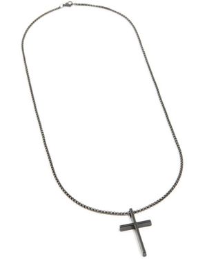 Lovisa Waterproof Coated Metal Stainless Steel Smooth Cross Pendant Necklace - Metallic