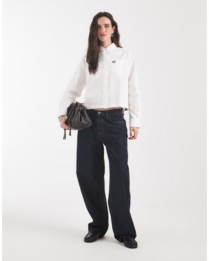 Fred Perry Overhemd Met Geborduurd Logo En Knoopsluiting - Wit
