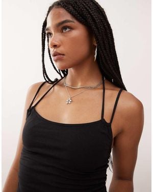 Weekday Multi Strap Halter Neck Vest Top - Black
