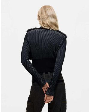 Desigual Chaqueta De Punto Negra - Azul