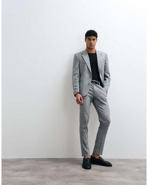 ASOS Skinny Suit Trouser With Exposed Button - Grey