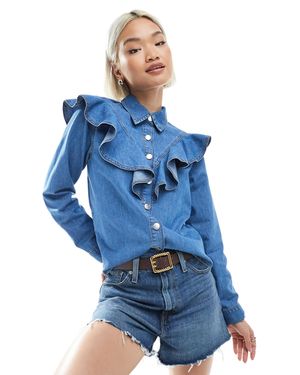 Miss Selfridge – chambray-jacke - Blau