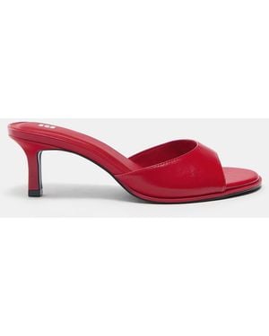 Pull&Bear Sandales style mules à talon haut - Rouge