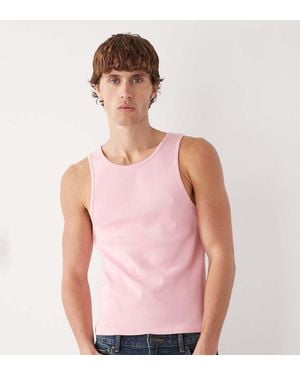 Collusion Muscle Fit Geribbeld Hemdje - Roze