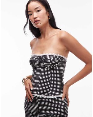 WeWoreWhat Strapless Corset Top - Black