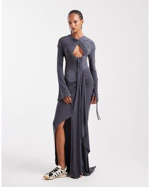Collusion Multi Channel Detail Maxi Dress in Natural | Lyst