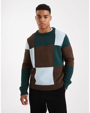 ASOS Knitted Relaxed Crew Neck Sweater - Multicolour