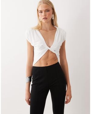 Miss Selfridge Twist Front Top - Black