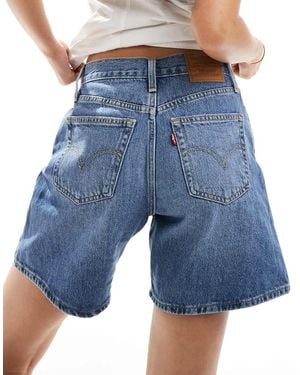 Levi's High Waist Baggy Denim Shorts - Blue