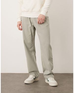 ASOS Straight Leg Chino With Elasticated Waist - Natural