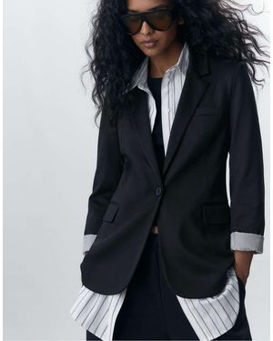 Stradivarius Slim Fit Blazer - Blue