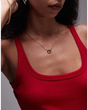 TOPSHOP Seti Waterproof Stainless Steel Lariat Chain Necklace - Red
