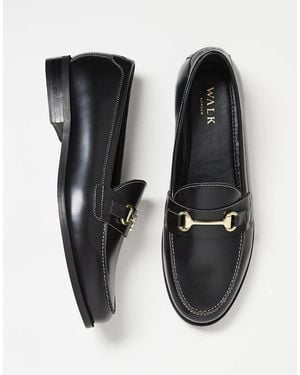 Walk London Torbole Snaffle Trim Loafers - Black