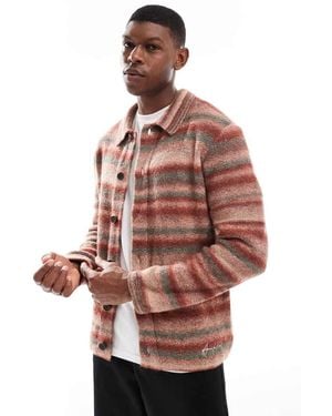 River Island Brushed Stripe Cardigan - Red