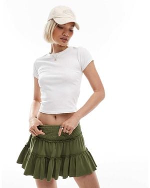 Superdry Tiered Jersey Mini Skirt - Green