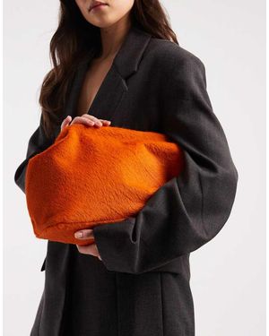 ASOS Bolso Clutch Extragrande Con Acabado Efecto Piel De Potro De -Rojo - Naranja