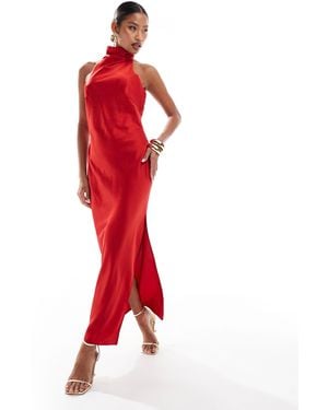 Jarlo – satin-midikleid - Rot