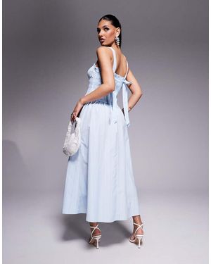 River Island Gesmokte Midi Jurk - Grijs