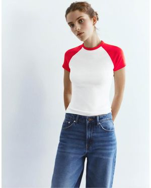 Pull&Bear Raglan Sleeve T-Shirt - Blue