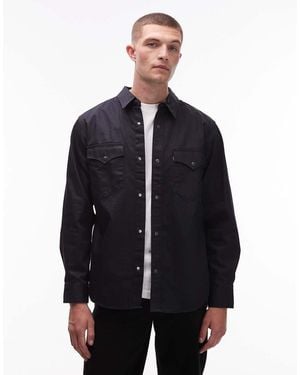 Levi's Relaxed Fit Coated Western Denim Shirt - Blue