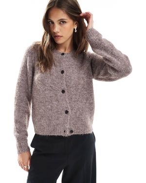 Vero Moda – weiche, flauschige strickjacke - Braun