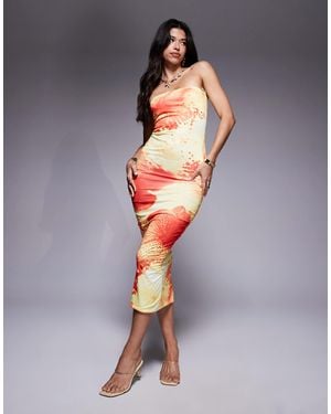Fashionkilla Double-sculpted Slinky Bandeau Maxi Dress - Gray