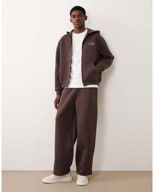 ASOS Co-Ord Heavyweight Scuba-Style Fabric Joggers - Natural