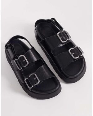 ASOS Filter Chunky Footbed Sandal With Double Buckle - Black