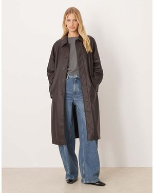 Mango Trenchcoat Van Imitatieleer - Blauw