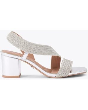 Carvela Kurt Geiger Gala Block Jewel 60 Casual Heeled Sandals - White