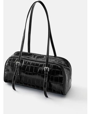 Pull&Bear Schultertasche mit struktur - Schwarz