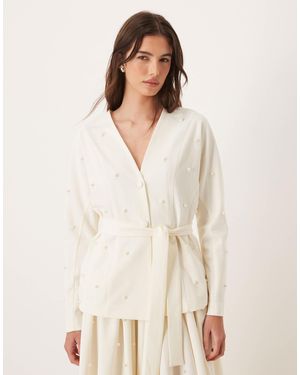 Sister Jane Dream Pearl Embellished Jacket - White