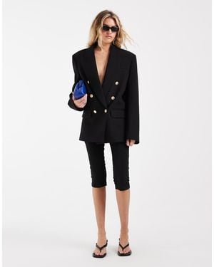 ASOS Power Shoulder Double Breasted Blazer - Blue