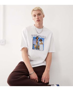 Collusion Boxy Skater Festival T-Shirt With Photographic Offical Outkast Print - White