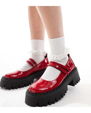 Raid Wide Fit Imani Chunky Mary Janes - White