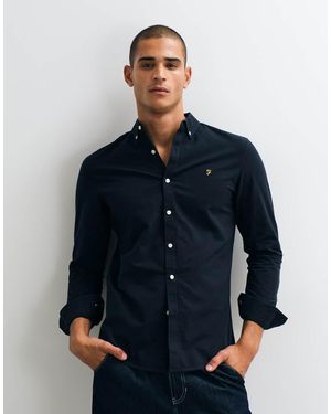 Farah Camisa De Manga Larga Con Logo En - Azul