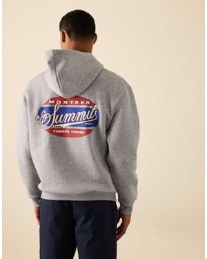 ASOS Hoodie With Chest And Back Print - Grey