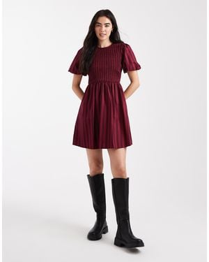 New Look Stripe Shir Mini Dress - Red