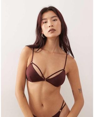 Weekday Strappy Triangle Bra - Green