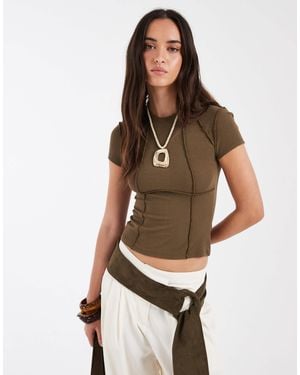 ASOS Seam Detail Baby Tee - Brown