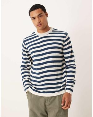 ASOS Relaxed Knit Long Sleeve Crew Neck T-shirt - Blue